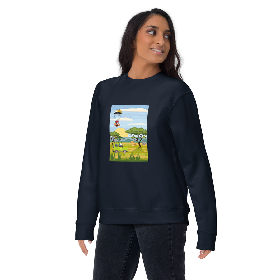 Le Safari de Croissants Unisex Premium Sweatshirt