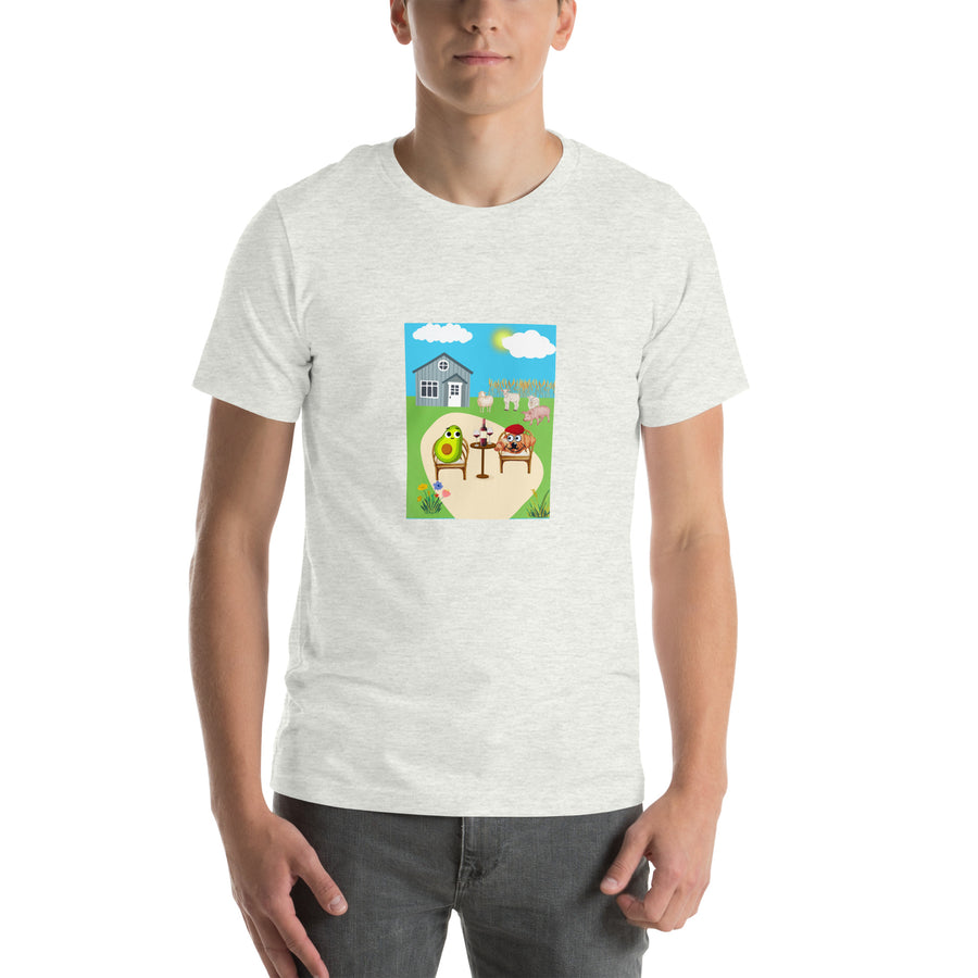 Monsieur Croissant at the Farm Unisex t-shirt