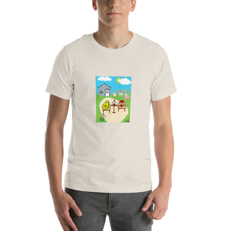 Monsieur Croissant at the Farm Unisex t-shirt