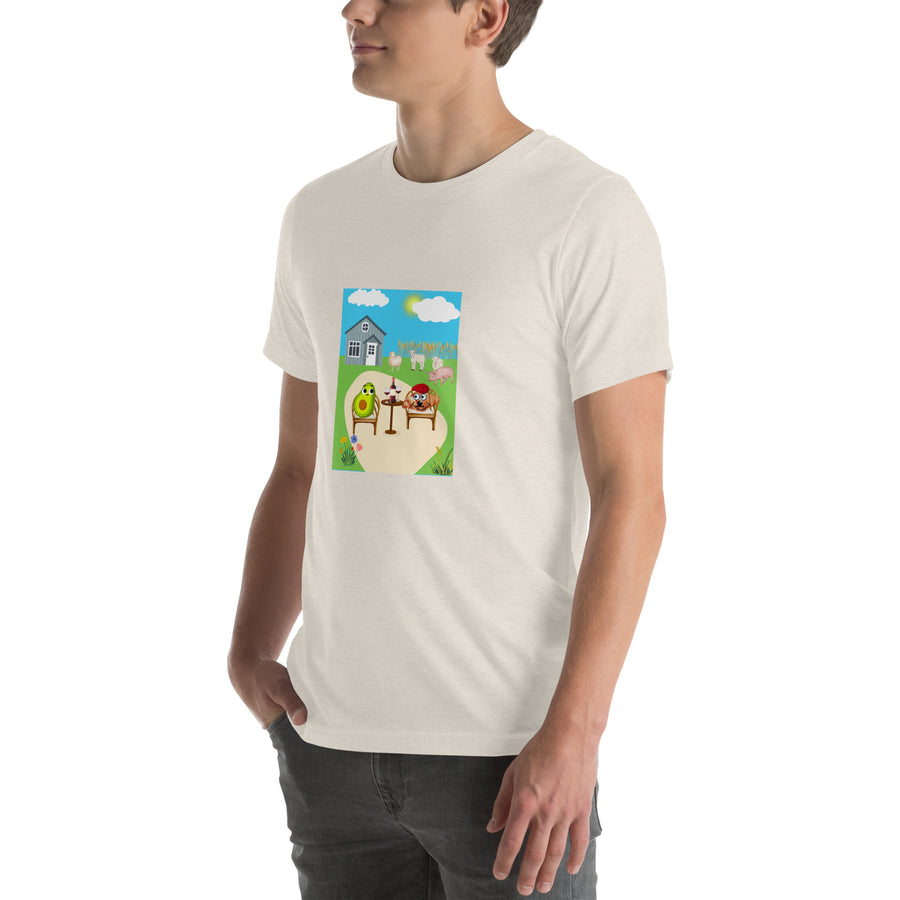 Monsieur Croissant at the Farm Unisex t-shirt