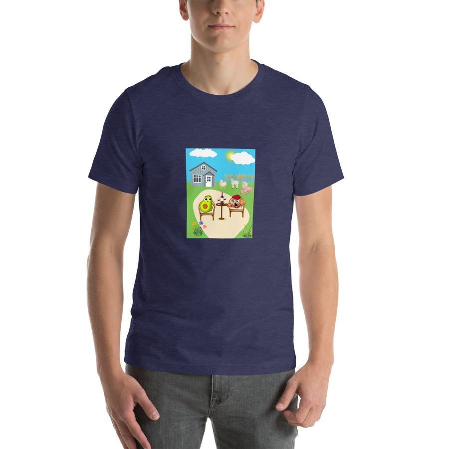 Monsieur Croissant at the Farm Unisex t-shirt