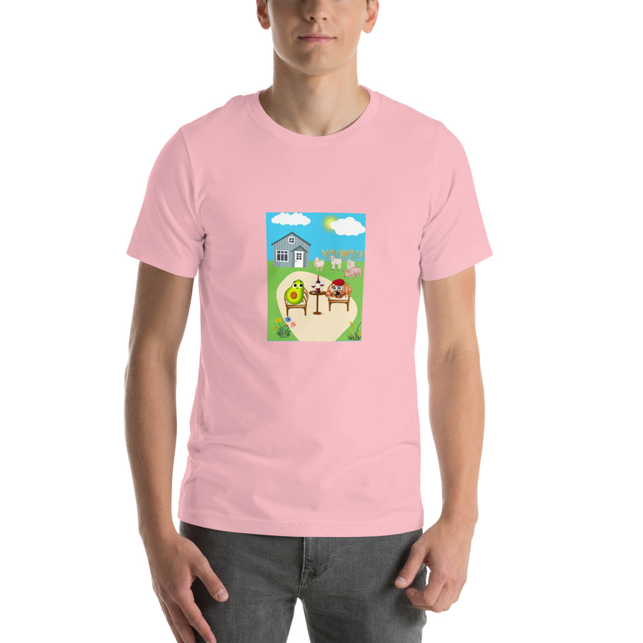 Monsieur Croissant at the Farm Unisex t-shirt