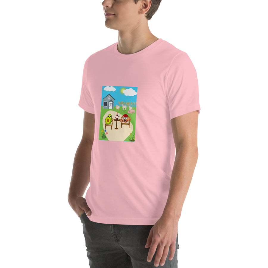 Monsieur Croissant at the Farm Unisex t-shirt